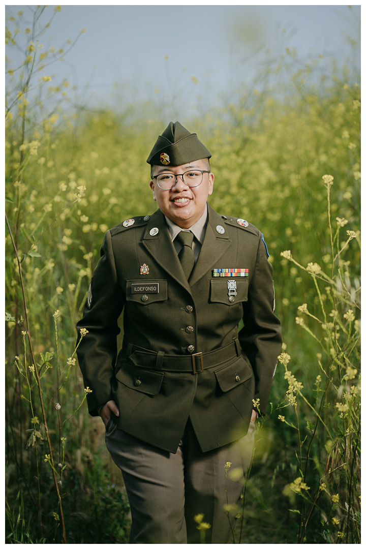 Lifestyle Portraits with AGSU US Army Uniform at Point Vicente Interpretive Center in Palos Verdes, California