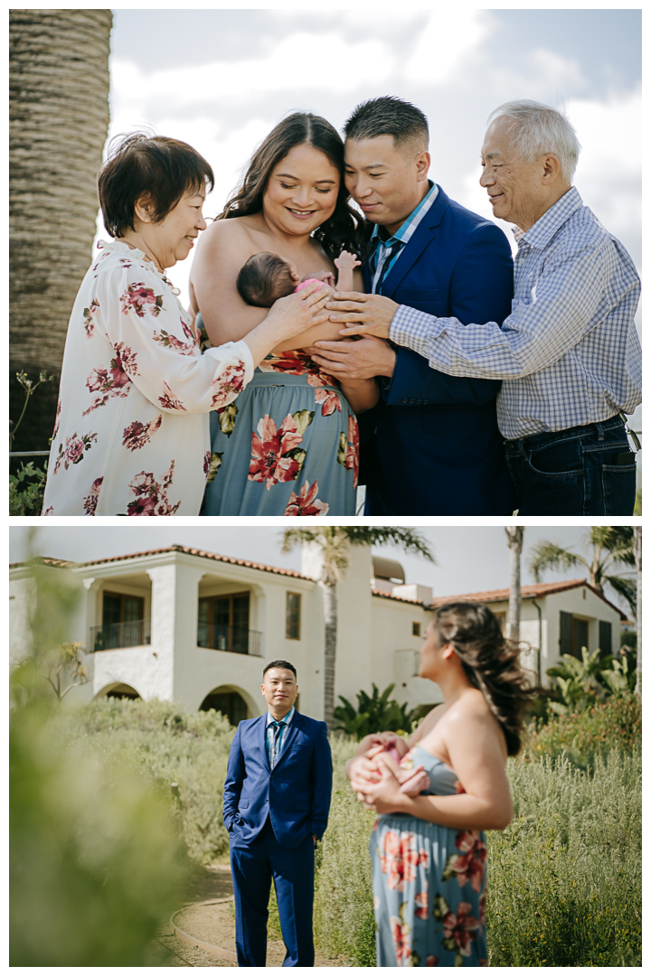 Newborn Family Session at Terranea Resort in Palos Verdes, Los Angeles, California