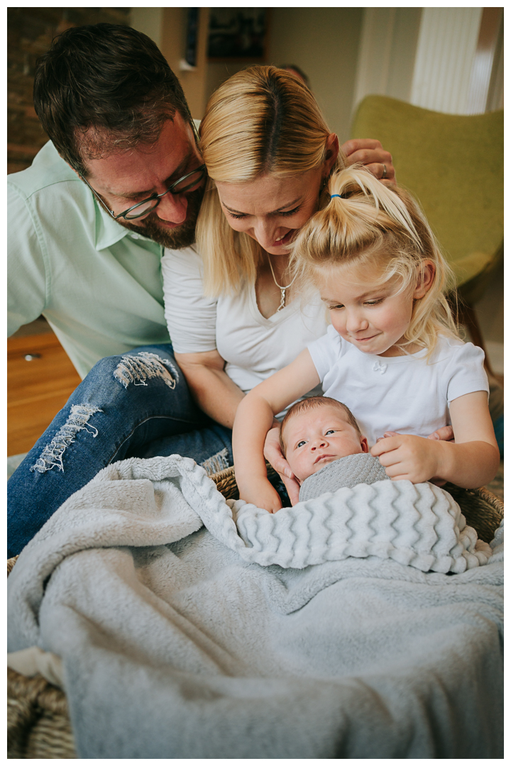 Newborn Family Photos at home and South Coast Botanic Garden in Palos Verdes, Los Angeles, California