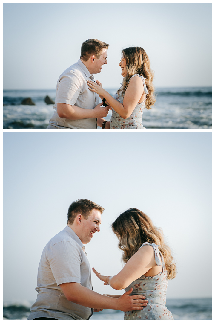 Surprise Proposal at Little Corona Del Mar Beach in Newport Beach, Orange County, California