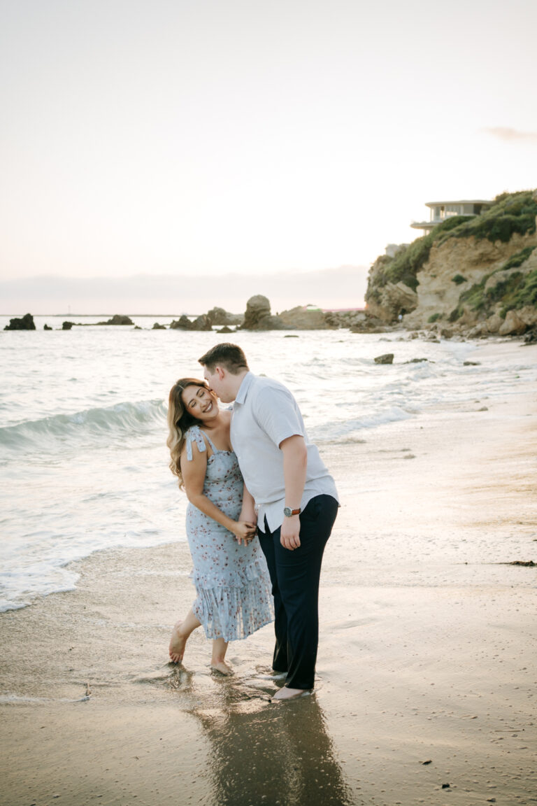 Surprise Proposal at Little Corona Del Mar Beach in Newport Beach, Orange County, California