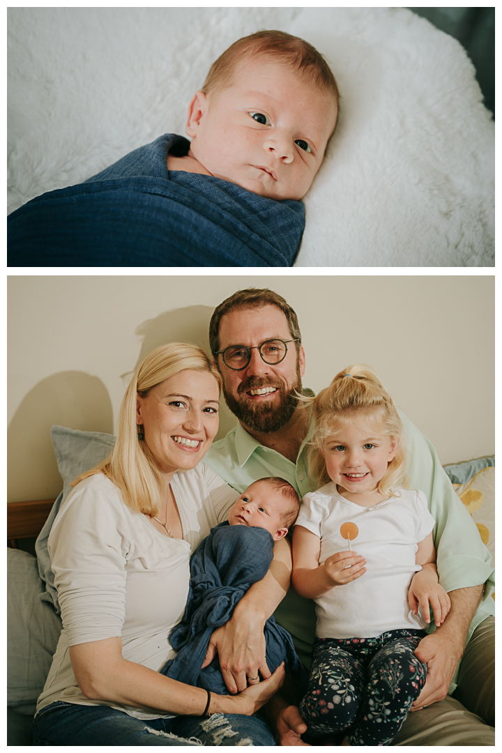 Newborn Family Photos at home and South Coast Botanic Garden in Palos Verdes, Los Angeles, California