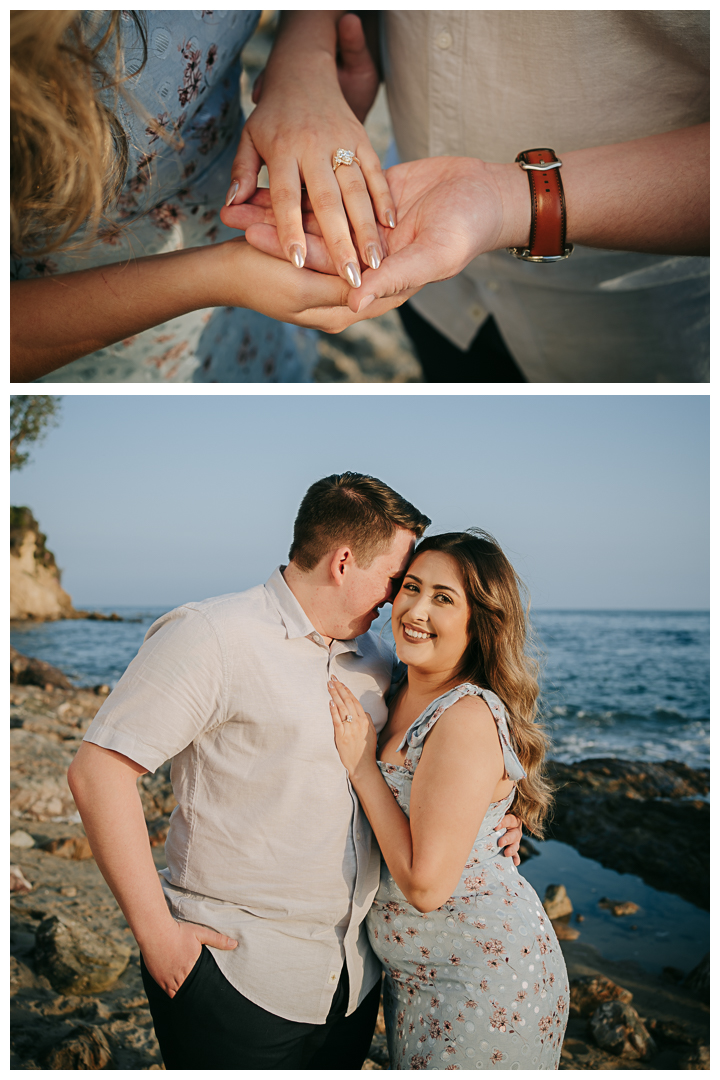 Surprise Proposal at Little Corona Del Mar Beach in Newport Beach, Orange County, California