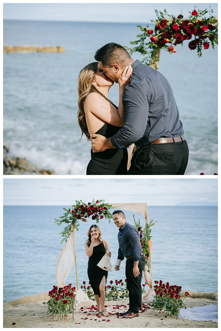 Surprise Proposal and Mini Engagement session at Terranea Resort and Beach in Palos Verdes, Los Angeles, California