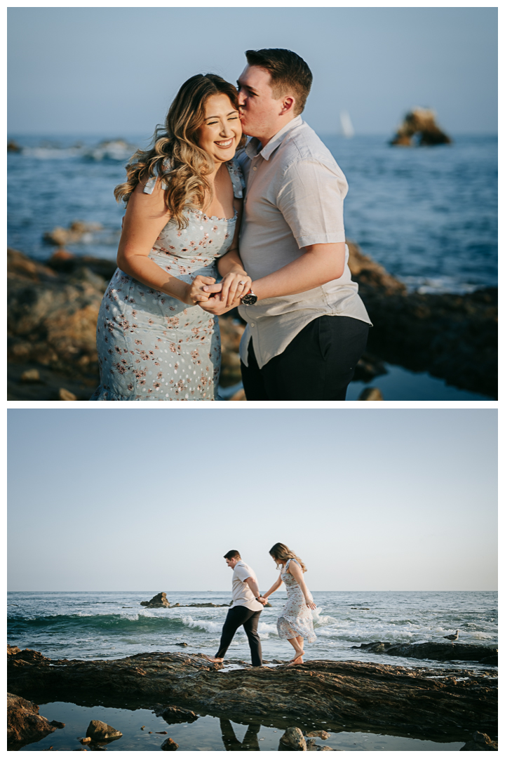 Surprise Proposal at Little Corona Del Mar Beach in Newport Beach, Orange County, California