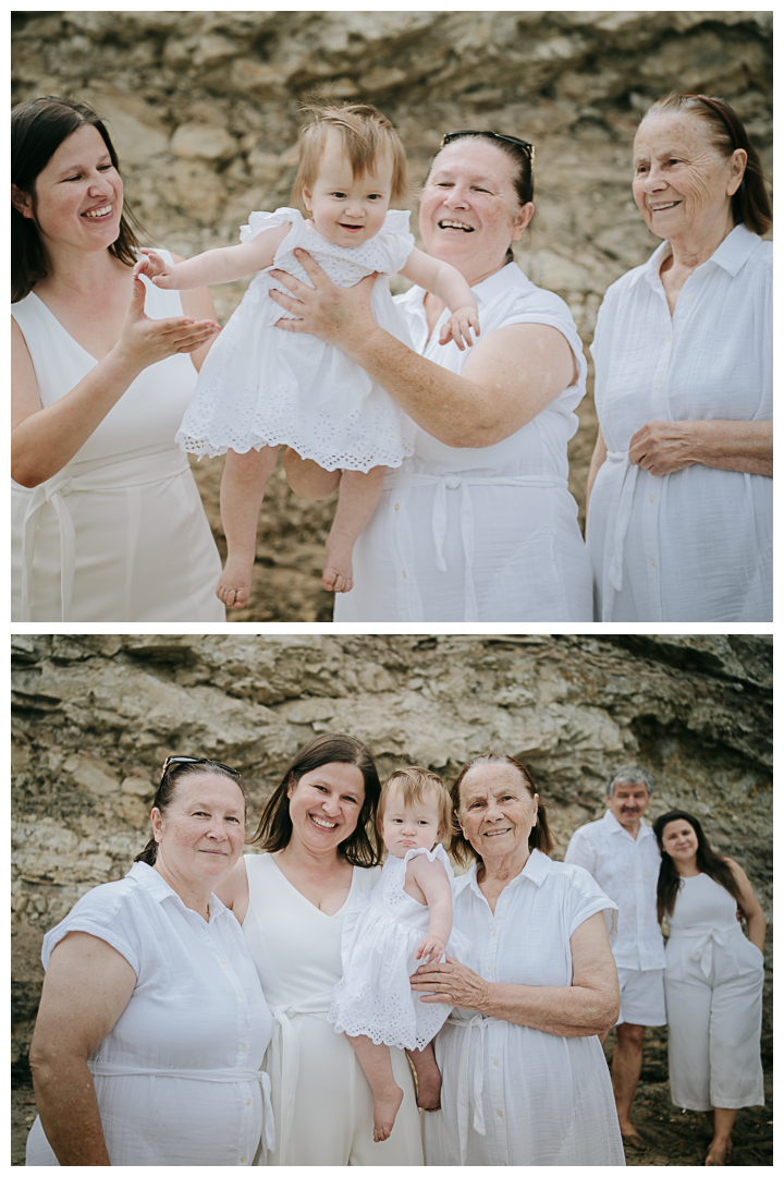 Multigenerational Family Photos at Point Dume in Malibu, Los Angeles, California