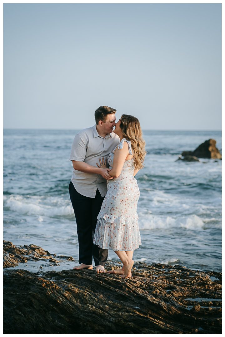 Surprise Proposal at Little Corona Del Mar Beach in Newport Beach, Orange County, California