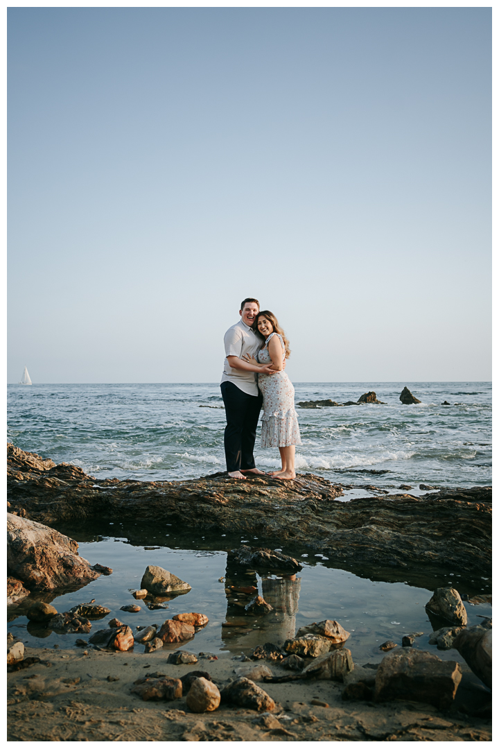 Surprise Proposal at Little Corona Del Mar Beach in Newport Beach, Orange County, California