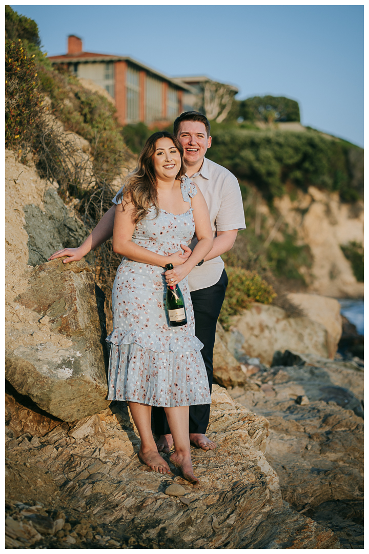 Surprise Proposal at Little Corona Del Mar Beach in Newport Beach, Orange County, California