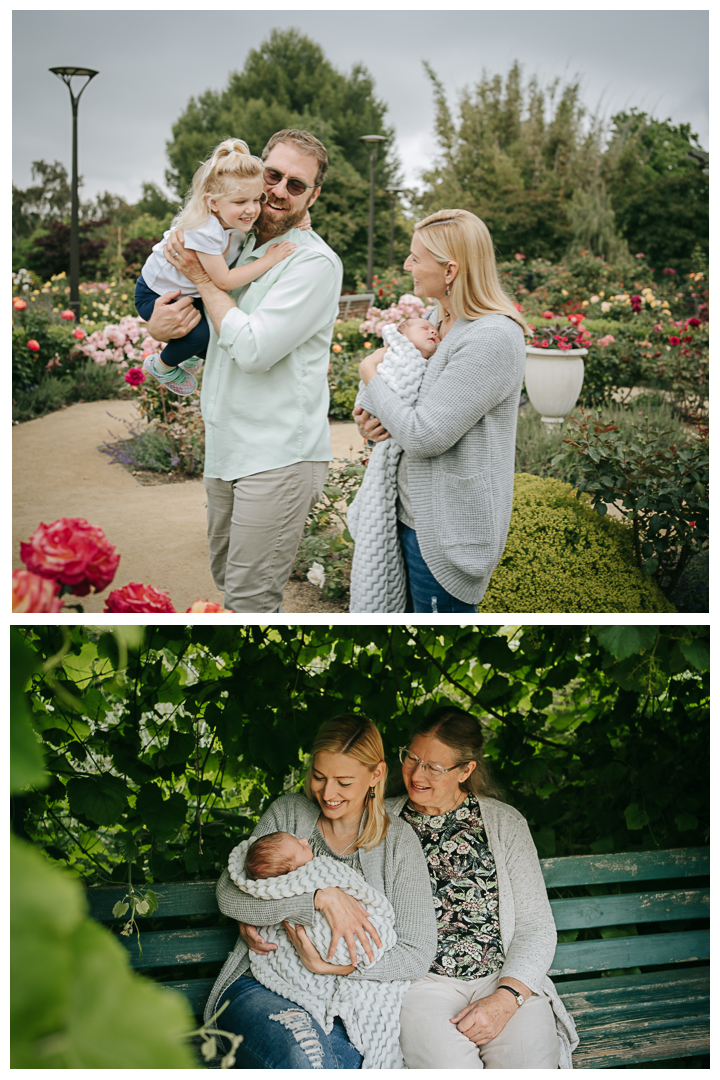 Newborn Family Photos at home and South Coast Botanic Garden in Palos Verdes, Los Angeles, California