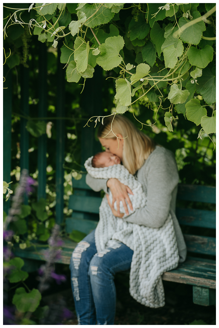 Newborn Family Photos at home and South Coast Botanic Garden in Palos Verdes, Los Angeles, California