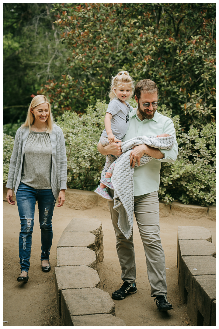 Newborn Family Photos at home and South Coast Botanic Garden in Palos Verdes, Los Angeles, California