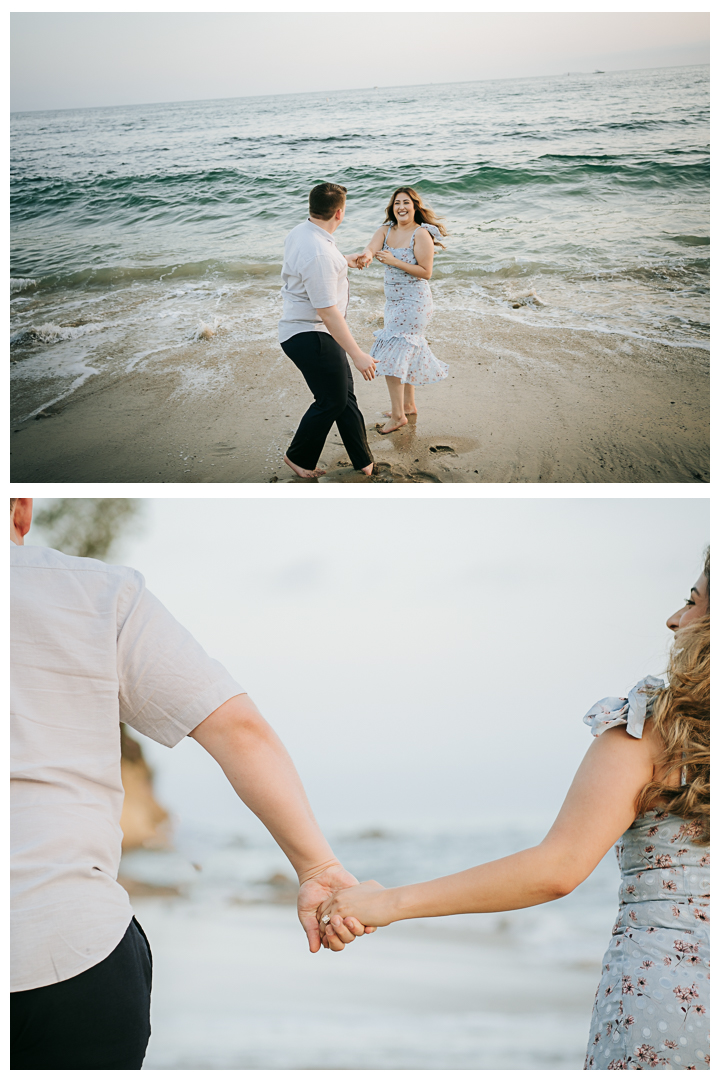 Surprise Proposal at Little Corona Del Mar Beach in Newport Beach, Orange County, California