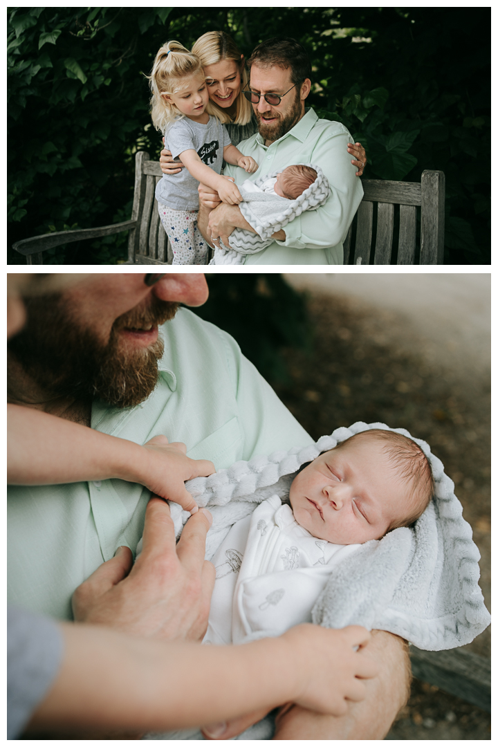 Newborn Family Photos at home and South Coast Botanic Garden in Palos Verdes, Los Angeles, California