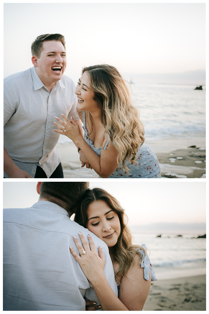 Surprise Proposal at Little Corona Del Mar Beach in Newport Beach, Orange County, California