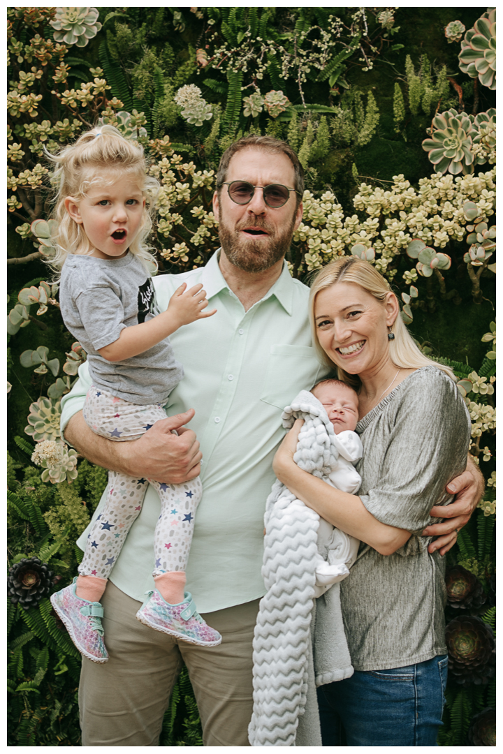 Newborn Family Photos at home and South Coast Botanic Garden in Palos Verdes, Los Angeles, California