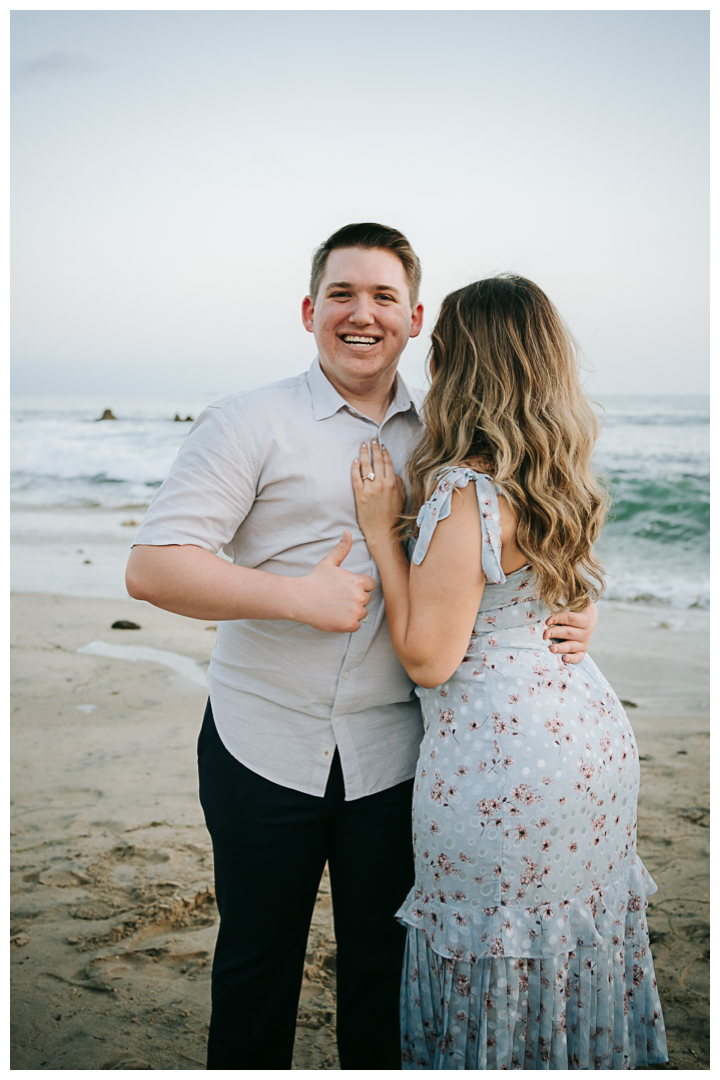 Surprise Proposal at Little Corona Del Mar Beach in Newport Beach, Orange County, California