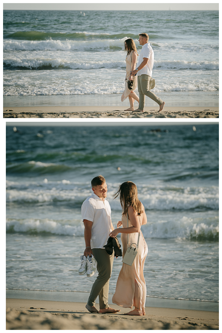 Surprise Proposal and Mini Engagement at Santa Monica Beach, Los Angeles, California