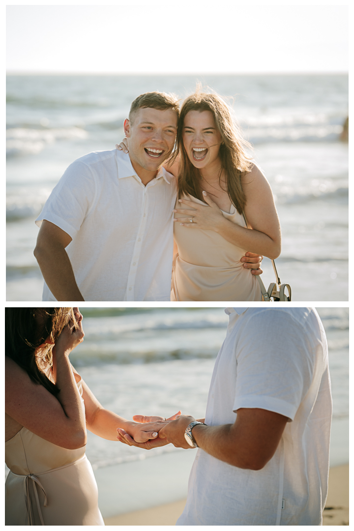 Surprise Proposal and Mini Engagement at Santa Monica Beach, Los Angeles, California