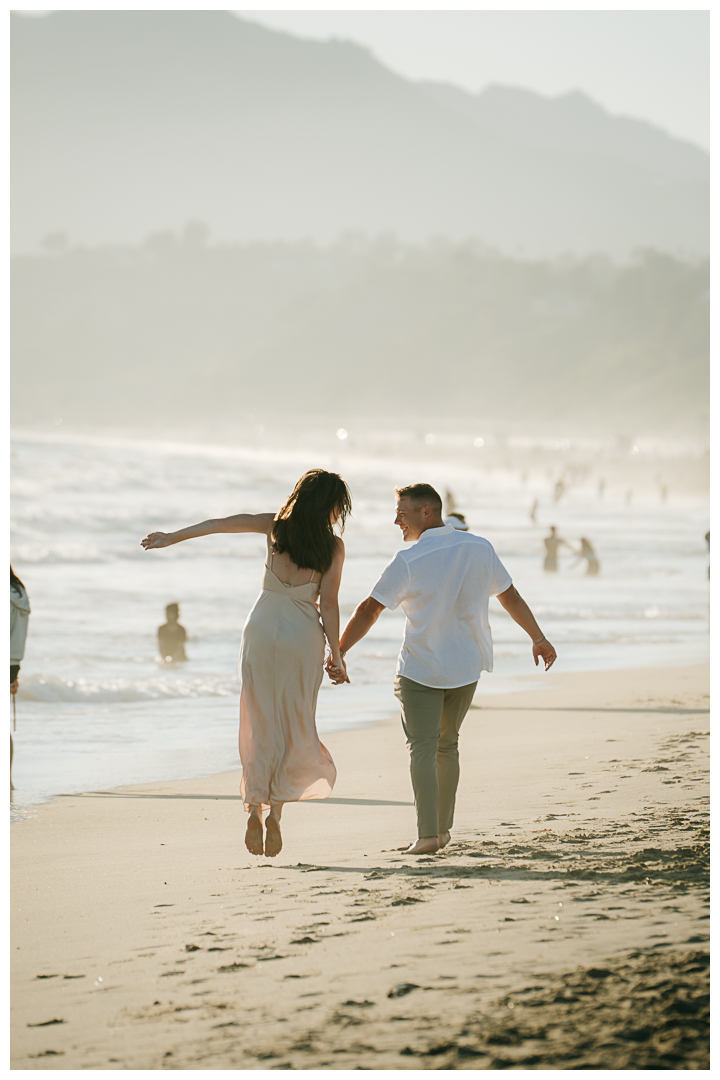 Surprise Proposal and Mini Engagement at Santa Monica Beach, Los Angeles, California