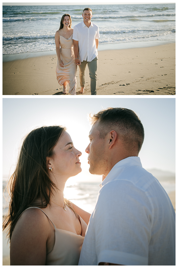 Surprise Proposal and Mini Engagement at Santa Monica Beach, Los Angeles, California