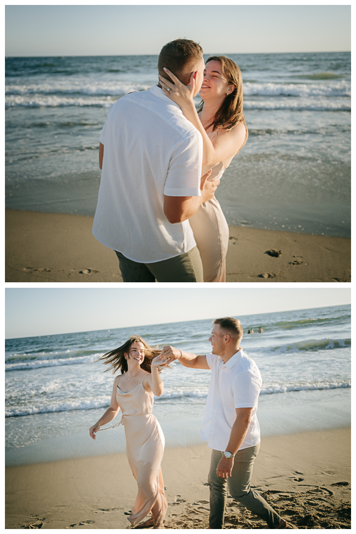 Surprise Proposal and Mini Engagement at Santa Monica Beach, Los Angeles, California