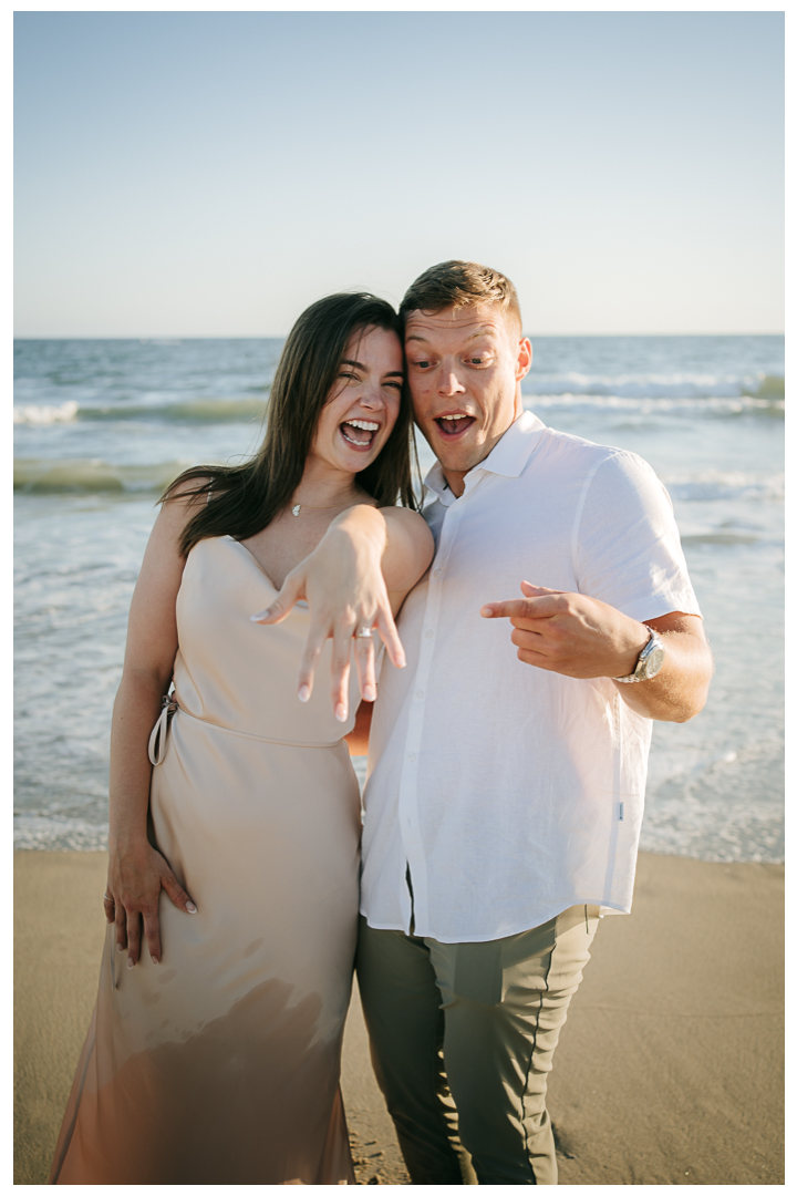 Surprise Proposal and Mini Engagement at Santa Monica Beach, Los Angeles, California