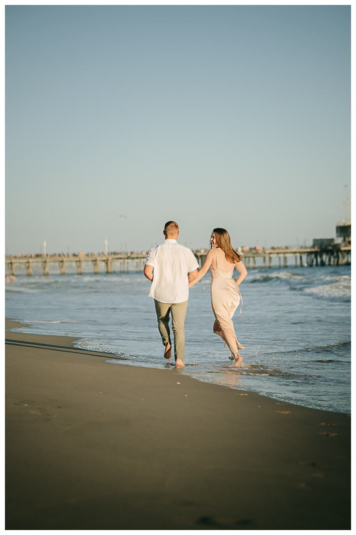 Surprise Proposal and Mini Engagement at Santa Monica Beach, Los Angeles, California