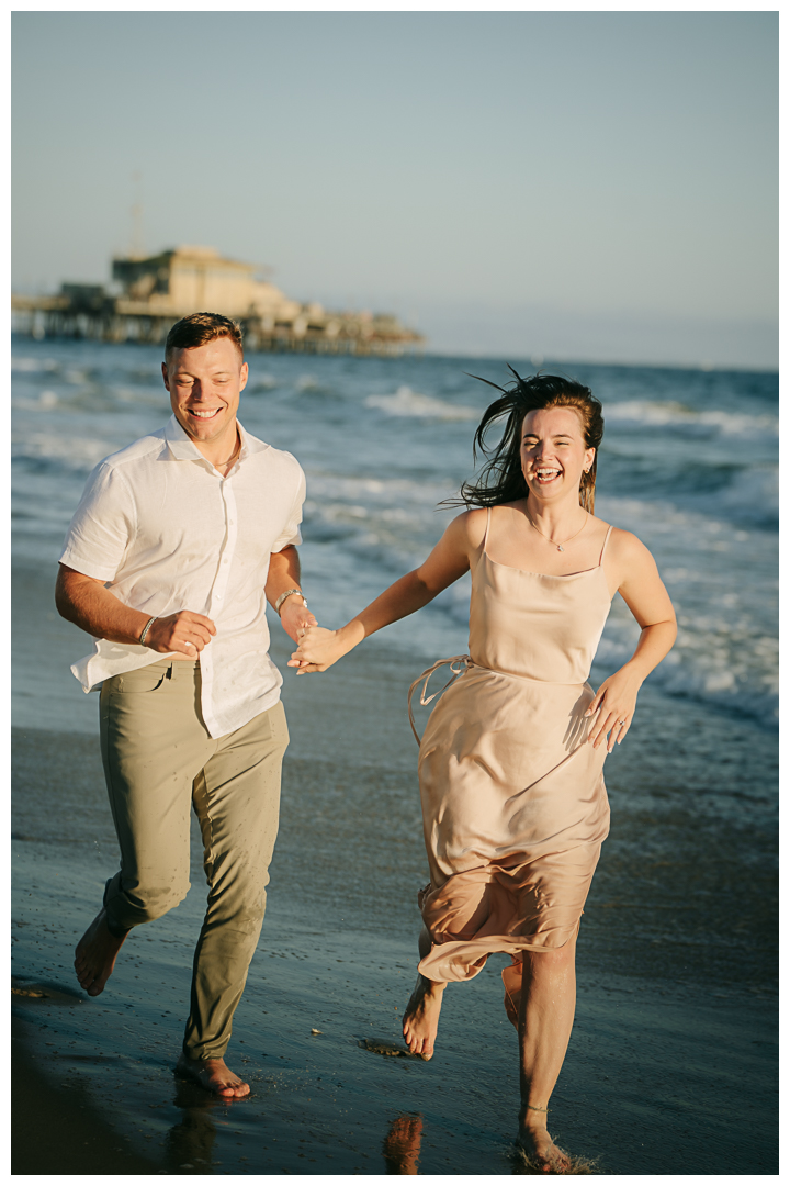 Surprise Proposal and Mini Engagement at Santa Monica Beach, Los Angeles, California