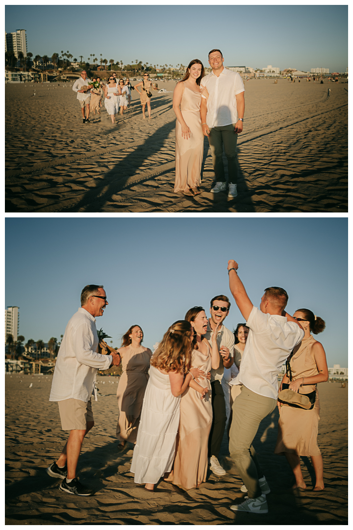 Surprise Proposal and Mini Engagement at Santa Monica Beach, Los Angeles, California