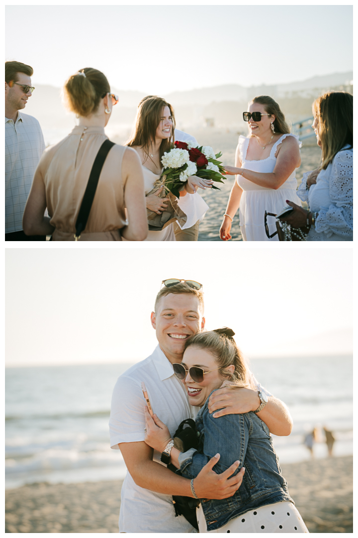 Surprise Proposal and Mini Engagement at Santa Monica Beach, Los Angeles, California