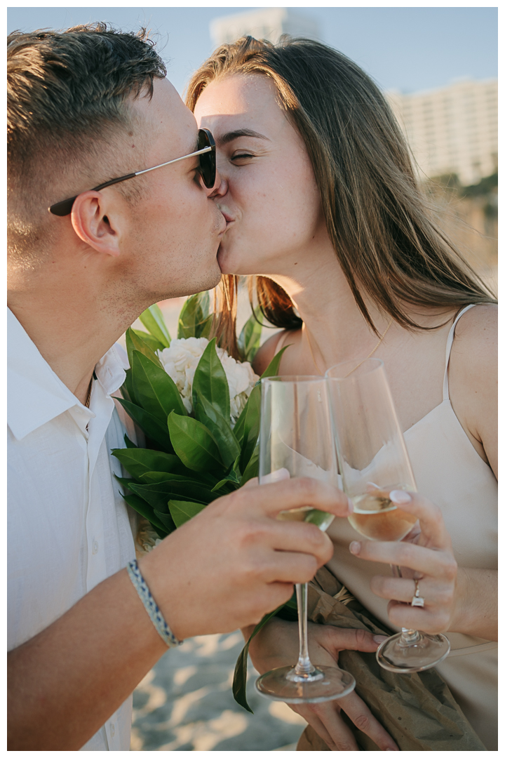 Surprise Proposal and Mini Engagement at Santa Monica Beach, Los Angeles, California