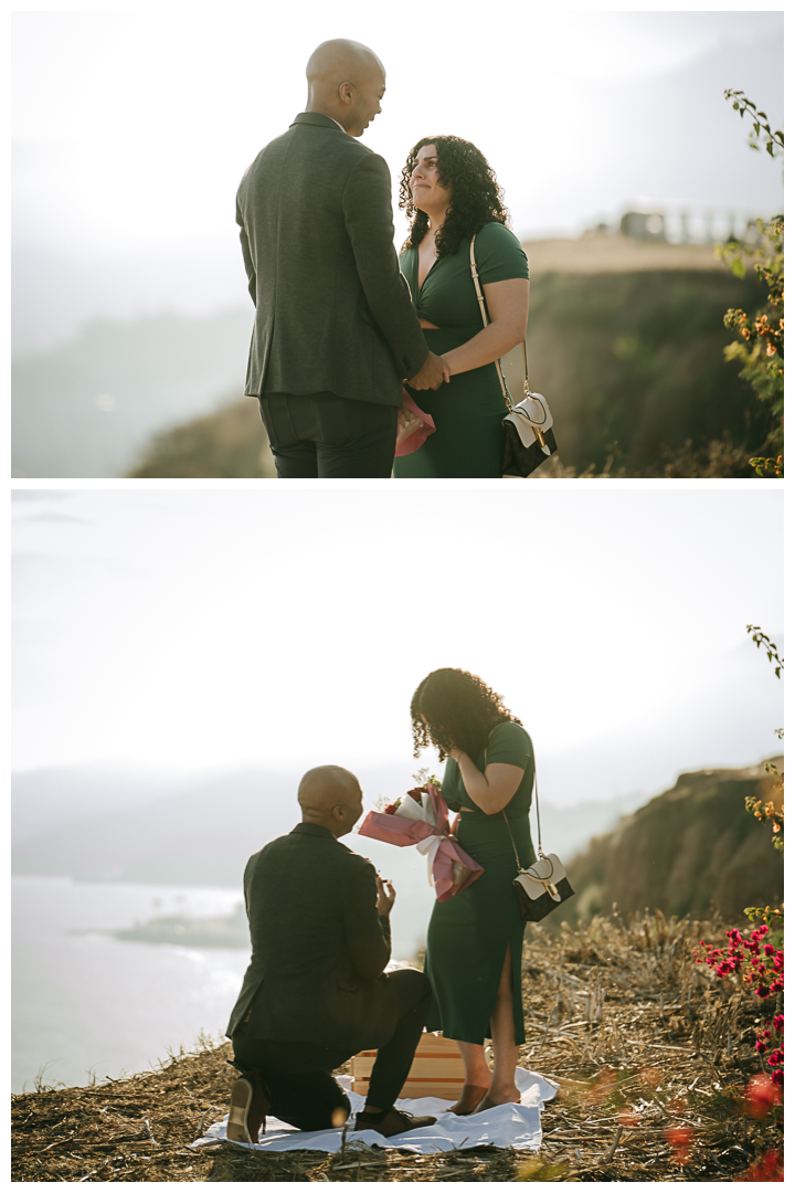 Surprise Proposal and Mini Engagement at Pacific Palisades, Los Angeles, California