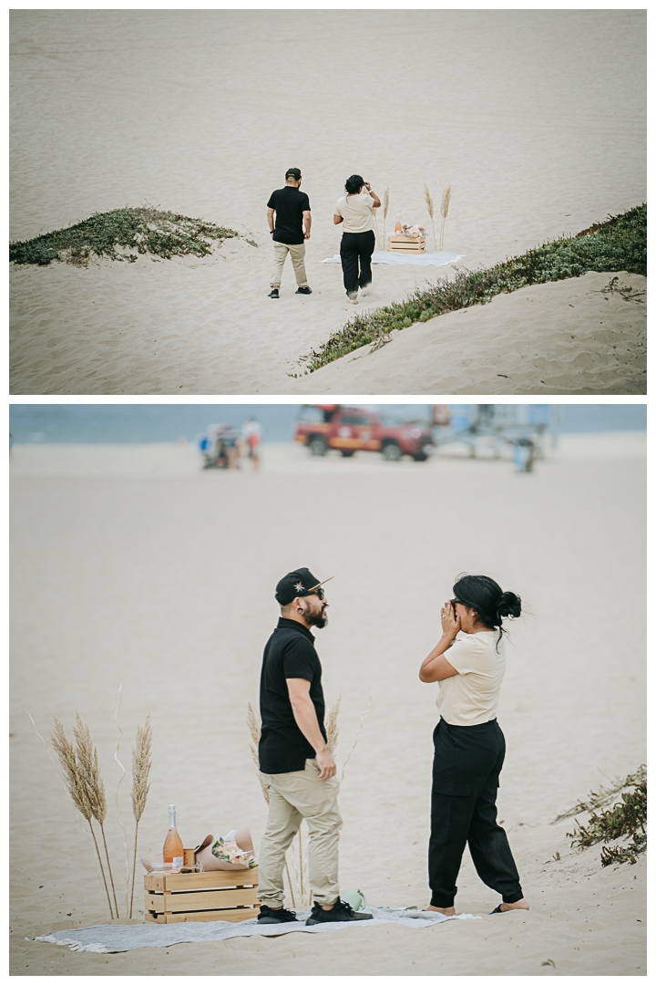 Surprise Proposal at Manhattan Beach, Los Angeles, California