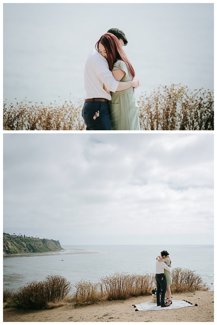 Surprise Proposal at Bluff Cove, Palos Verdes, Los Angeles, California