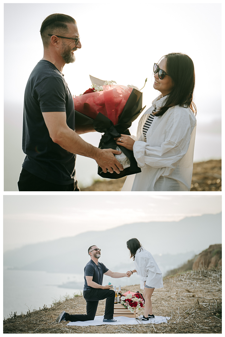 Surprise Proposal and Mini Engagement at Pacific Palisades, Los Angeles, California