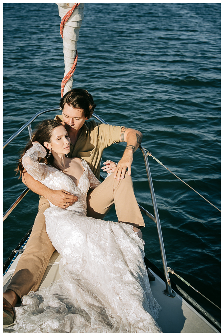 Pre-Wedding Engagement Sailing Boat in Marina Del Rey, Los Angeles, California
