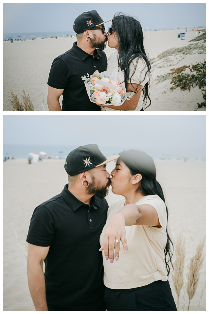 Surprise Proposal at Manhattan Beach, Los Angeles, California