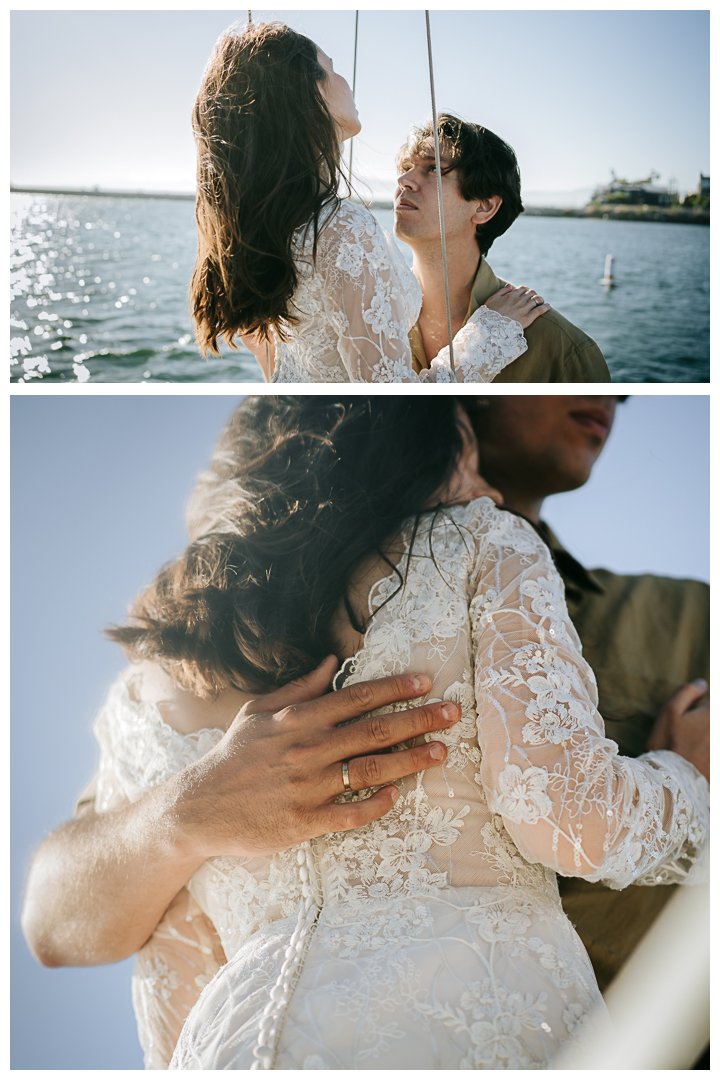 Pre-Wedding Engagement Sailing Boat in Marina Del Rey, Los Angeles, California