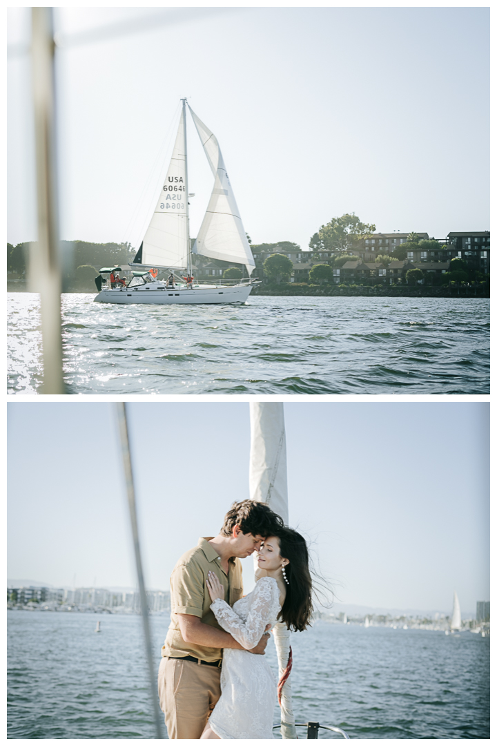 Pre-Wedding Engagement Sailing Boat in Marina Del Rey, Los Angeles, California