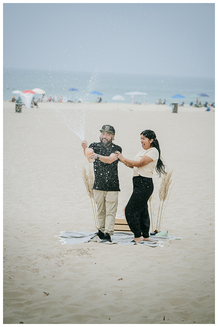 Surprise Proposal at Manhattan Beach, Los Angeles, California