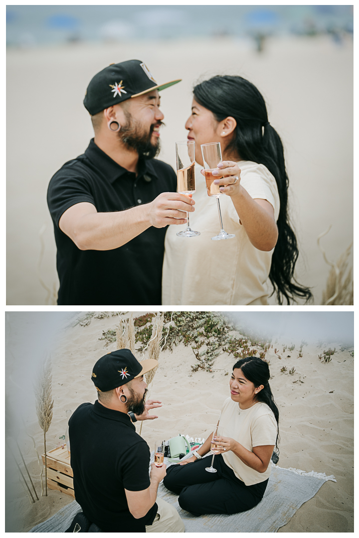Surprise Proposal at Manhattan Beach, Los Angeles, California