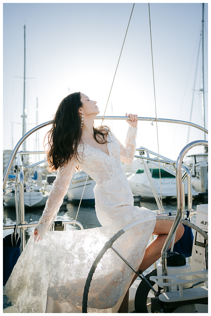 Pre-Wedding Engagement Sailing Boat in Marina Del Rey, Los Angeles, California