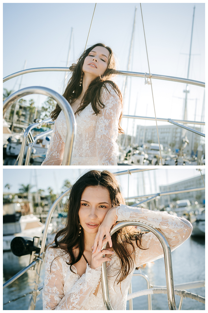 Pre-Wedding Engagement Sailing Boat in Marina Del Rey, Los Angeles, California