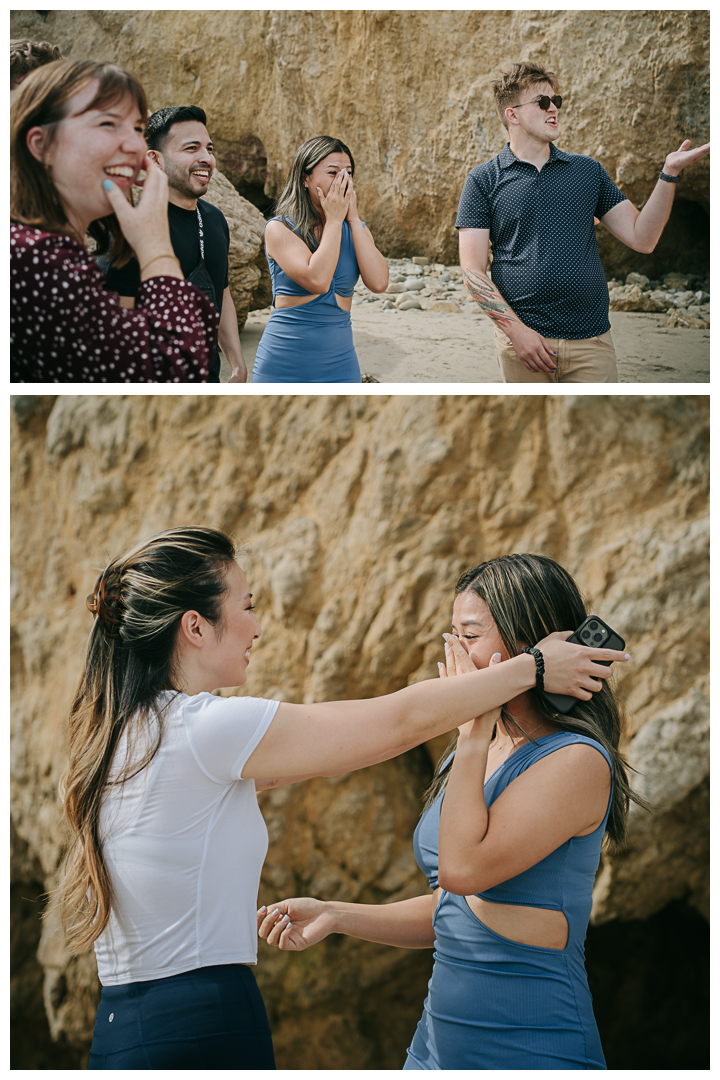 Surprise Proposal at El Matador State Beach, Malibu, Los Angeles, California