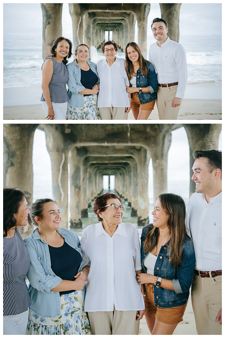 Multigeneration Family Photos under Manhattan Beach Pier