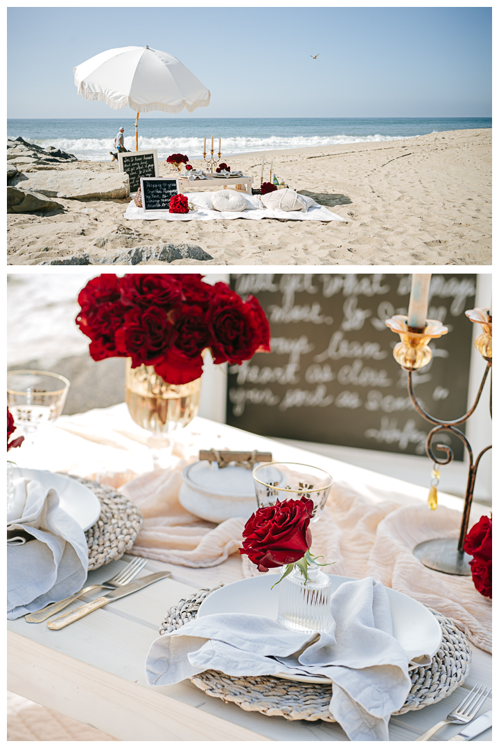 Wedding Anniversary Picnic by the beach in Pacific Palisades, Los Angeles