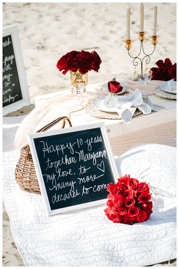 Wedding Anniversary Picnic by the beach in Pacific Palisades, Los Angeles