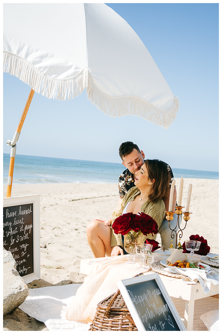 Wedding Anniversary Picnic by the beach in Pacific Palisades, Los Angeles