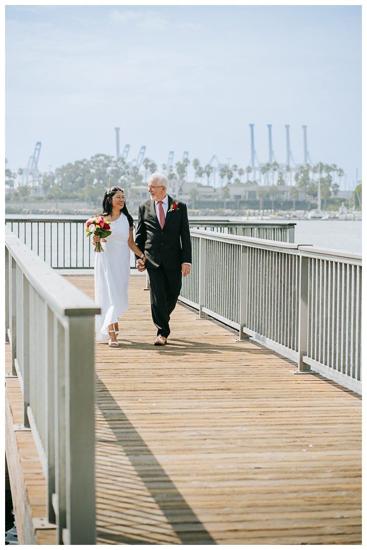 Micro Wedding at Shoreline Aquatic Park, Lions Lighthouse, Long Beach